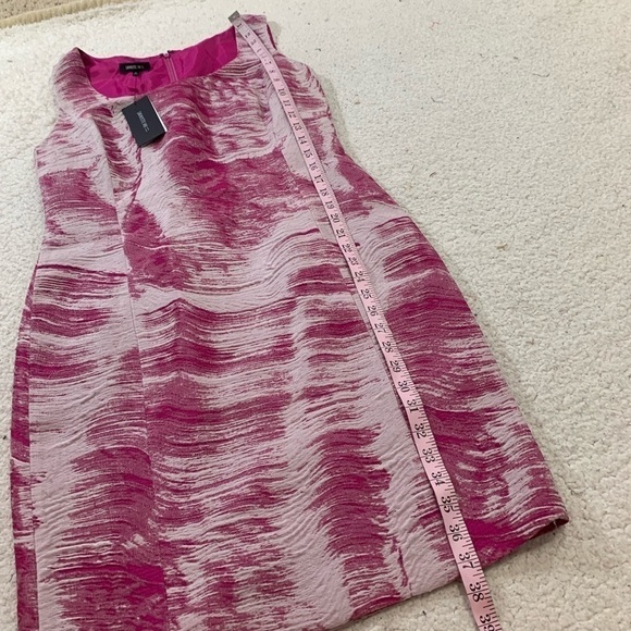 Lafayette 148 fuschia pink multi scoop neck dress Barbie - Picture 3 of 5